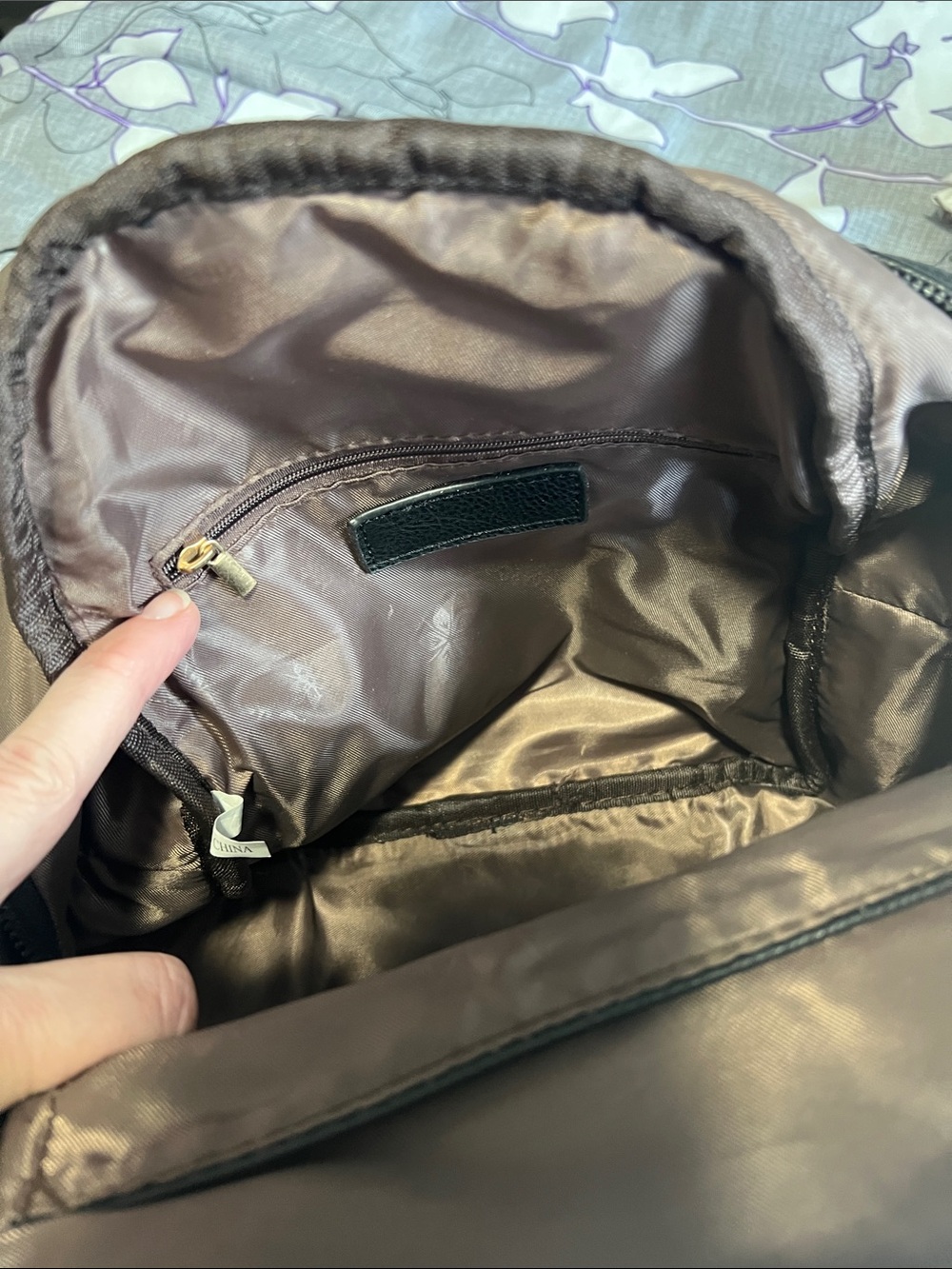 Black Mini Backpack with Gold Teddy Accent - Picture 10 of 12